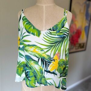 June & Hudson Tropical Cockatoo Cami Tank Top